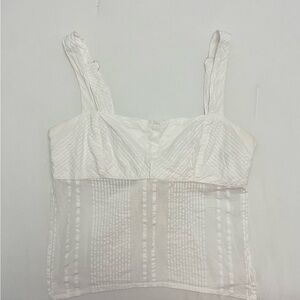 Urban Outfitters White Sheer Striped Top